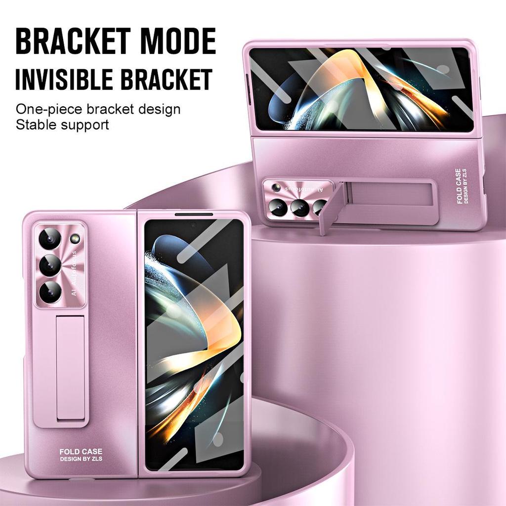 Samsung Z Fold7/6/5/4/3 Handyhülle mit Stifthalter & Ständer, Displayschutzfolie, Sturzsicheres Design