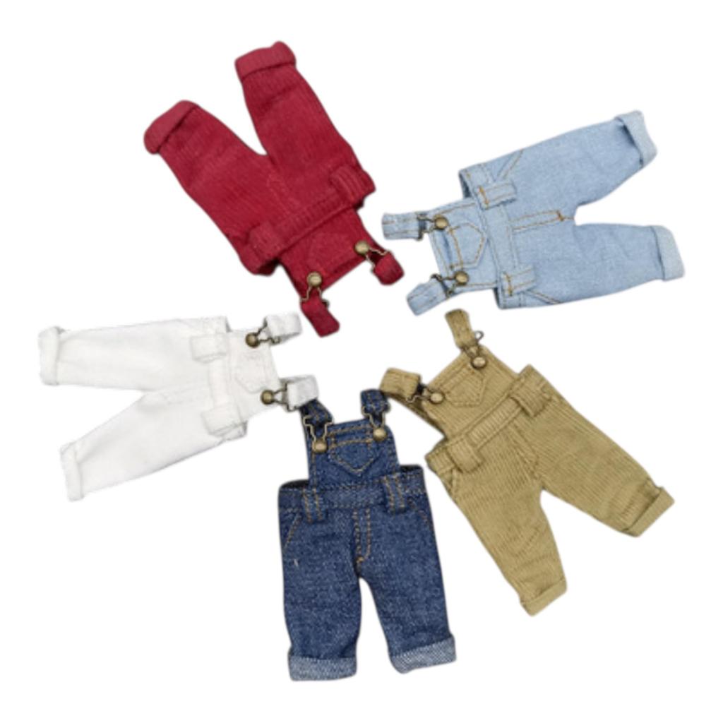 [GloryOry] Obitsu 11 Doll Clothes Overalls Denim Miniature Clothes Doll Outfit Pants Doll Costume Photography Prop Handmade Custom (Blue)