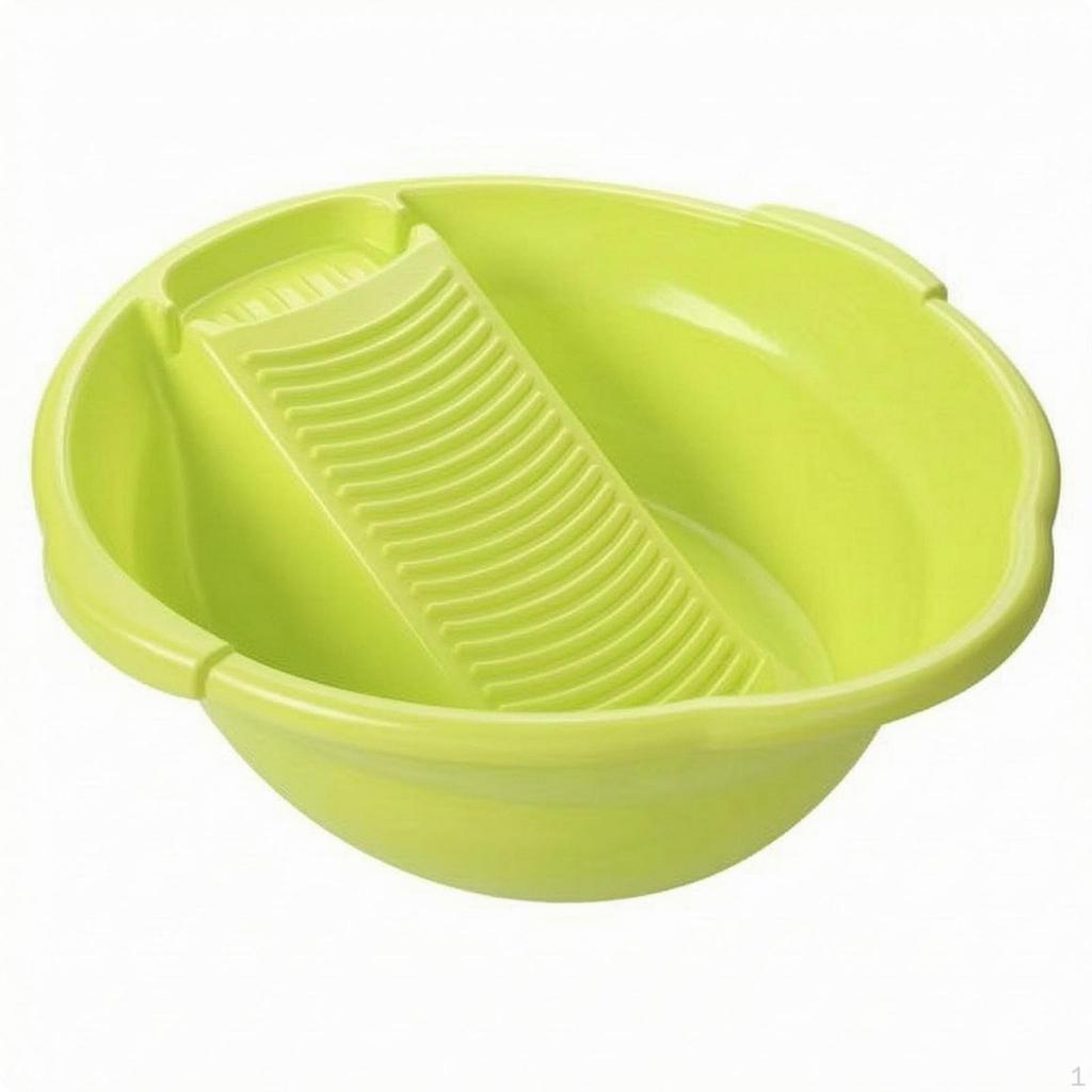 Ribbed Wash Basin OnePiece Molded Household Utility for Laundry, Face Washing