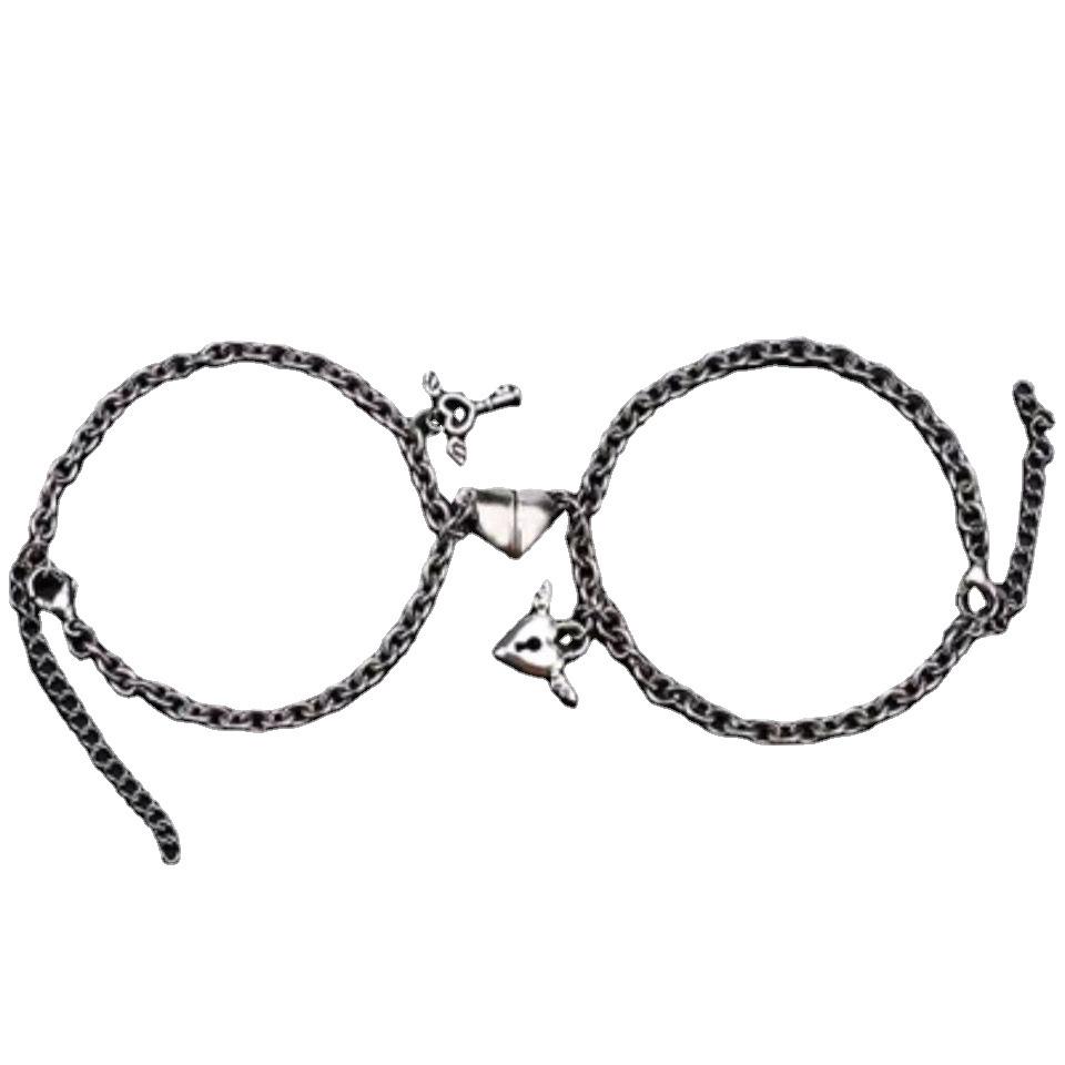 Magnetic Heart Key Lock Bracelet for Couples & Best Friends - Perfect for Long-Distance Relationships