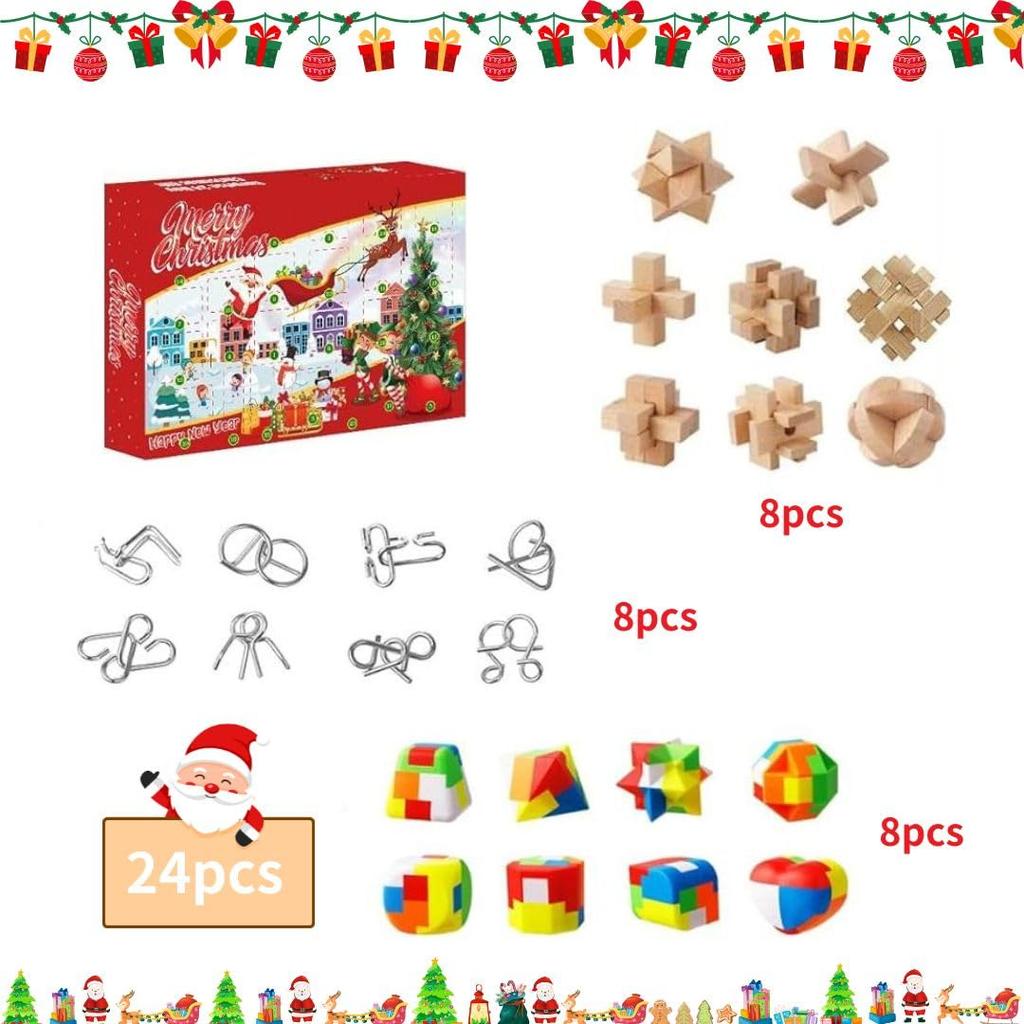 Adventskalender für Gehirntraining Weihnachtsgeschenk Kinderspielzeug/Puzzle -