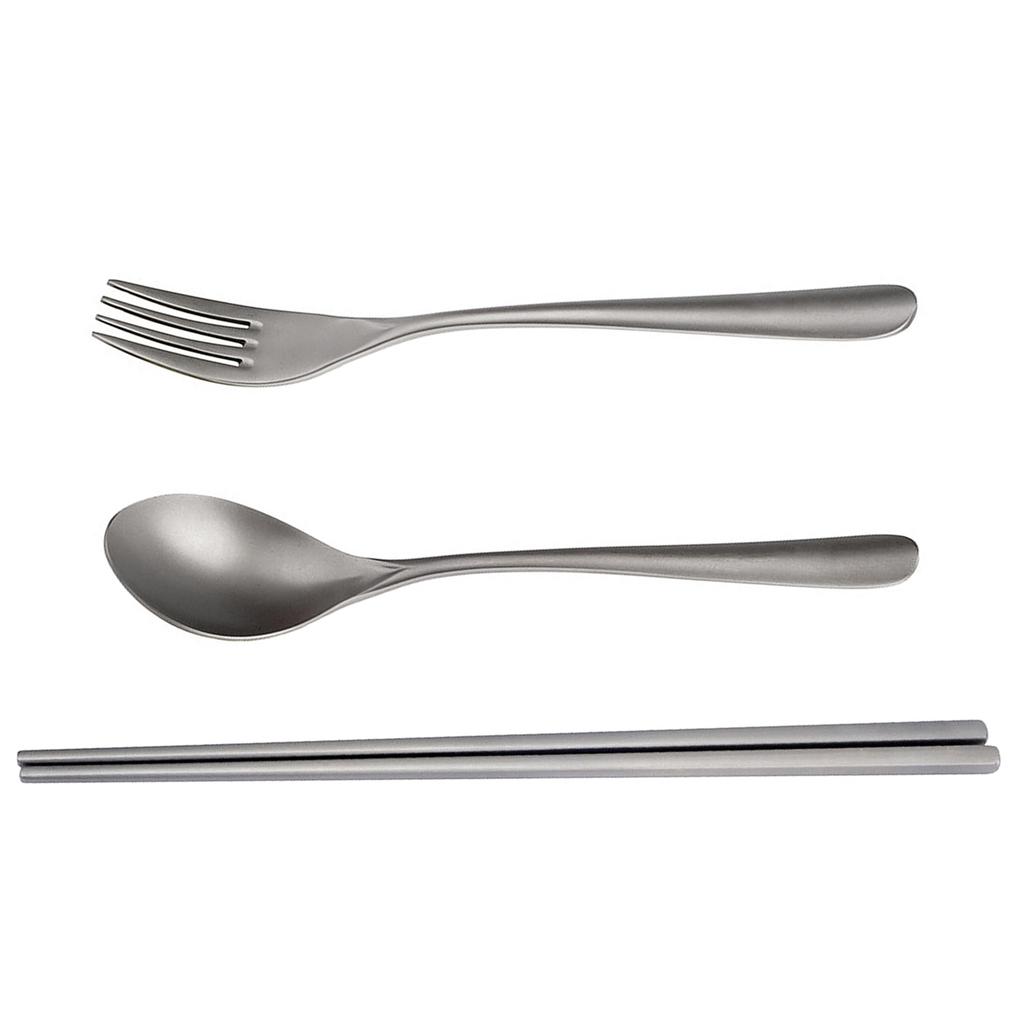 Ti Cutlery Set Camping Fork Spoon Chopsticks Lightweight Tableware for Home Picnic Travel with Carry Pouch Chopsticks