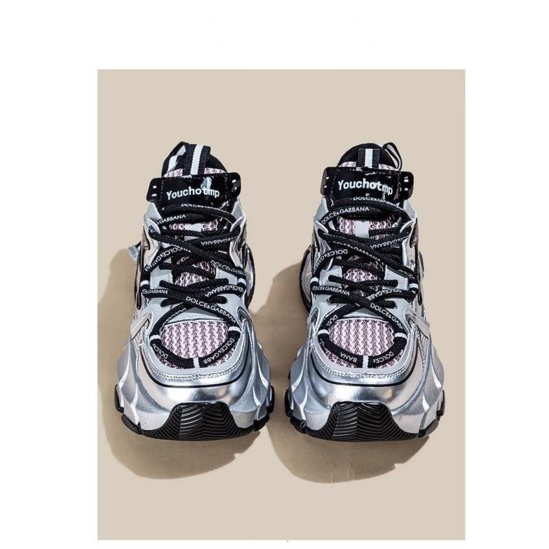 Pantofi Retro Argintii Tata Primavara Noua Platforma Creste Inaltime Brant Pantofi Dama Pantofi Casual