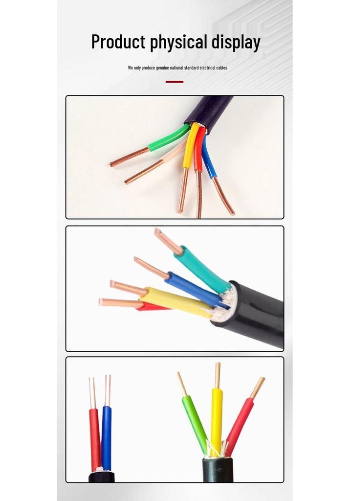 Copper Core YJV Flame-Retardant Power Cable: Pure Copper, 2/3/4/5 Core, 2.5/4/6 sq mm for Charging Pile Control