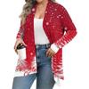 Women's Fall And Winter Fashion Casual Print Long Sleeve Mid-Length Cardigan Jacket