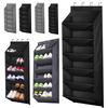 Wall Mounted Shoe Storage Bag Large Over Door Hanging Shoe Organiser Behind Doors with 4 Metal Hooks Shoes Rack Storage Bags