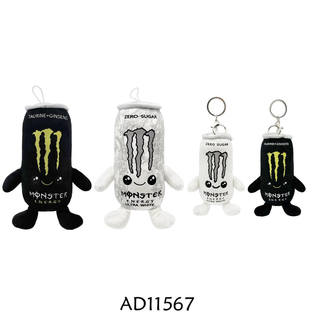 Plyšák plechovka energetického nápoje Monster Ultra-White Anime Hra Periferie Sběratelská plyšová panenka Bílá