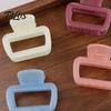 Anti-slip Hair Claw Hollow Square Design Claw, Semi-Transparent Back Head Shark Half-up Clip with Anti-Slip Teeth And Thick Elastic Spring for