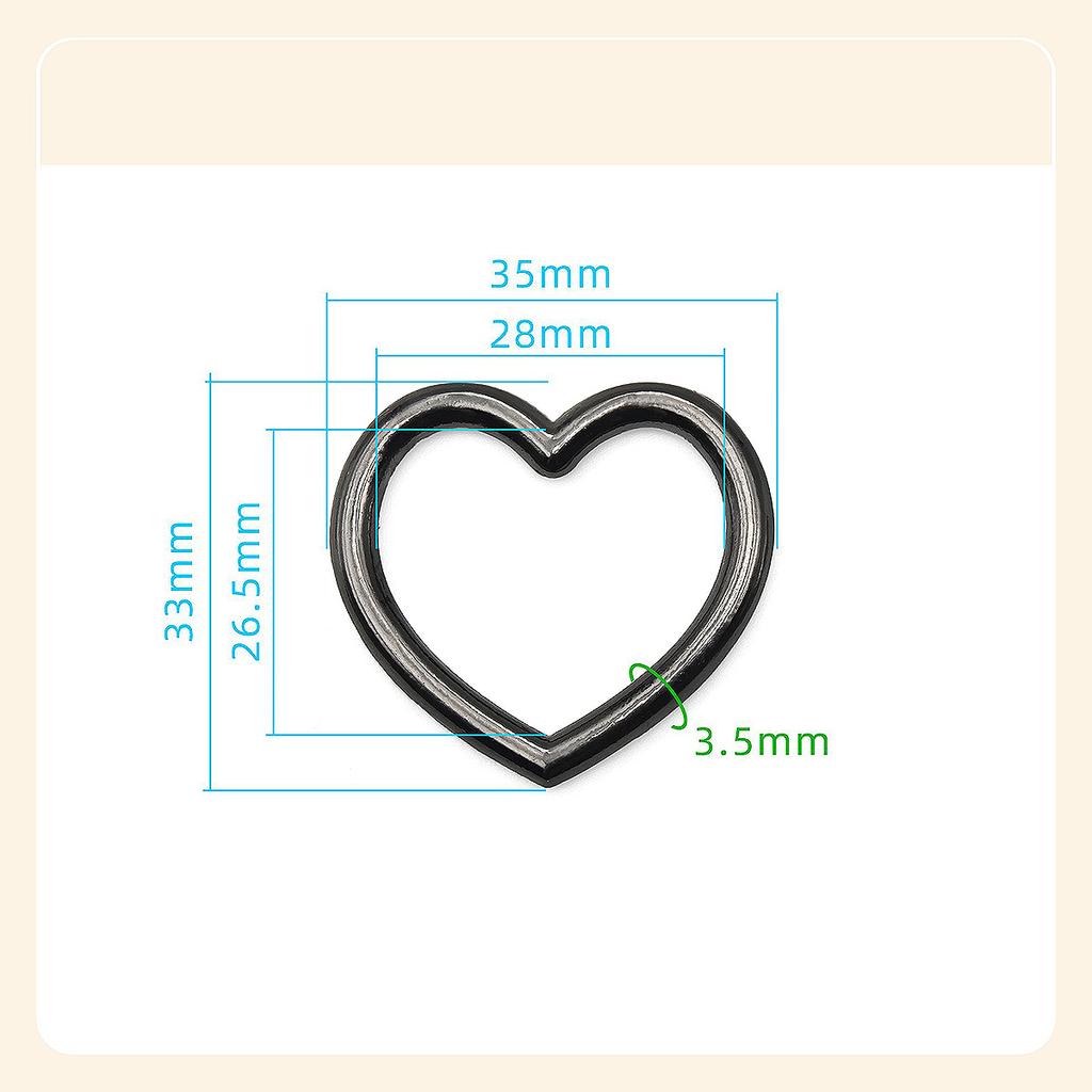 3Pcs Metal Buckle Bag Strap Colorful O Ring Heart Shaped Circular Rings Belt Connector Round Buckles DIY Hardware Accessories