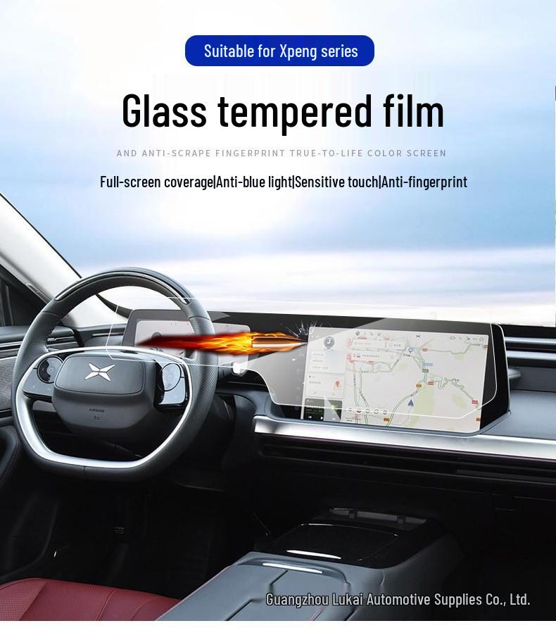 Tempered Glass Screen Protector for Xiaopeng G6/P5/P7/G3i Navigation System (22-23 Models)
