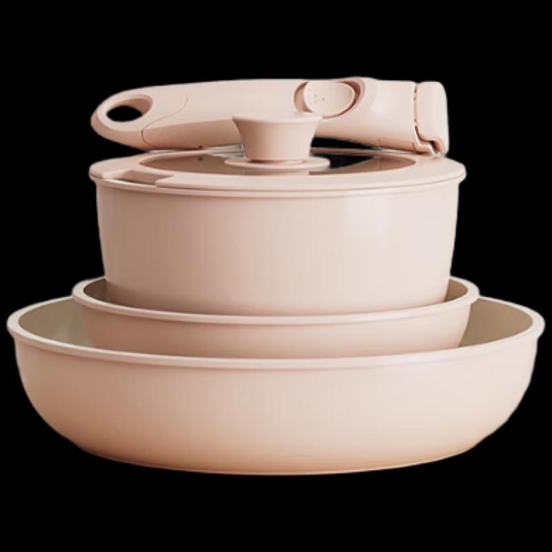 

Hongchu Detachable Handle Ceramic Non-stick Cookware Set