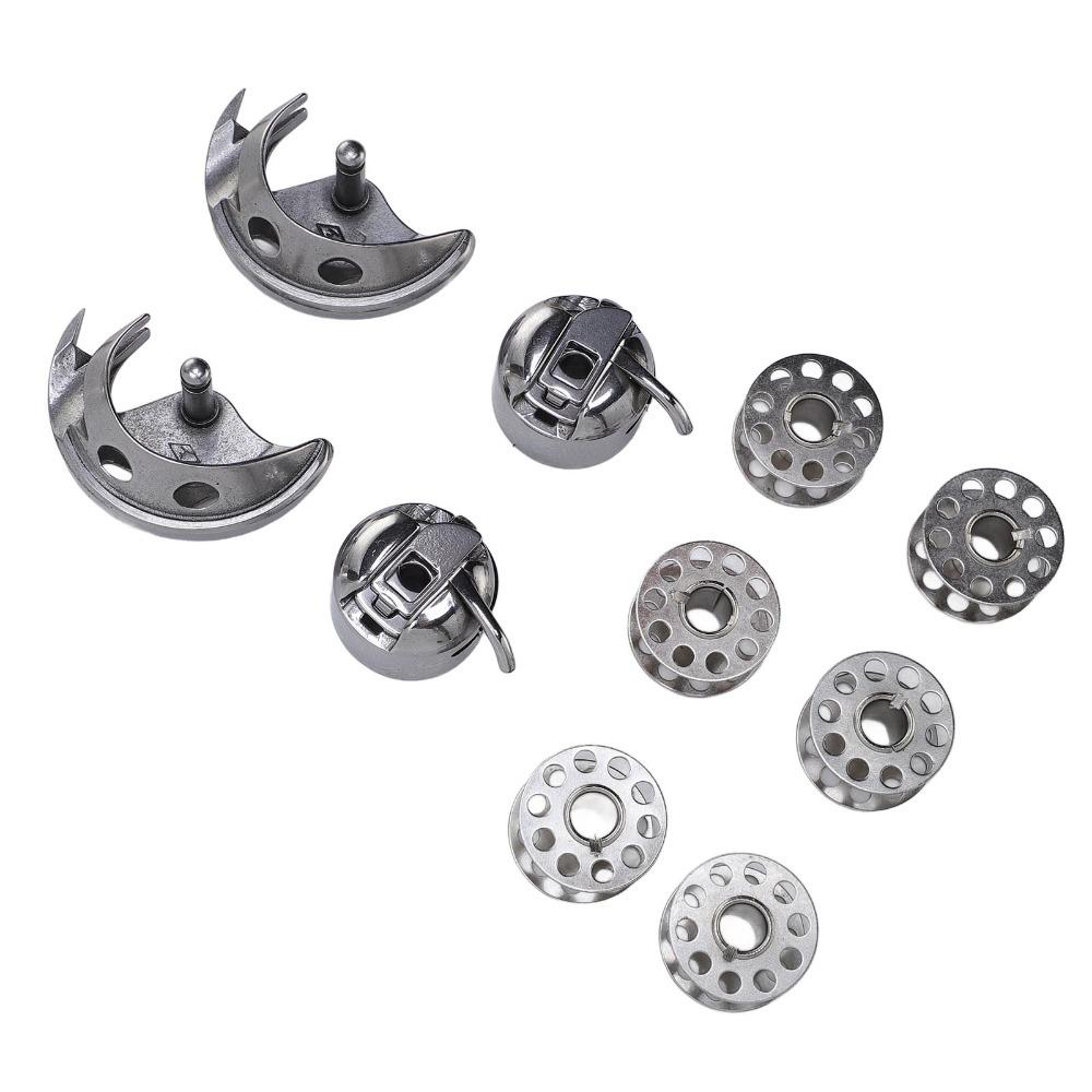 10 Stück Silber Spulenkapsel Hakenbahn Greifer Nähmaschine Spulen Haushalt