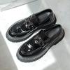 Men Fashion Patent Leather Shoes Slip-on Driving Shoe Wedding Party Dress Black Trendy Platform Loafers  Designer Footwear
