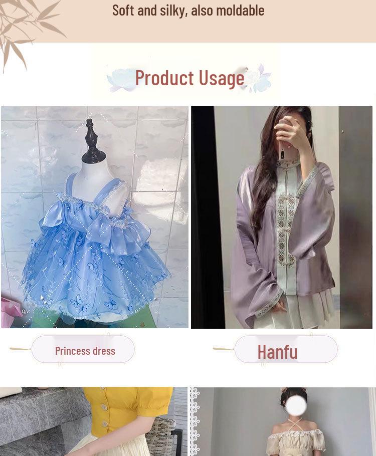Material Brocart Iridescent din Mătase de Jad Satin Organza pentru Ruqun Hanfu