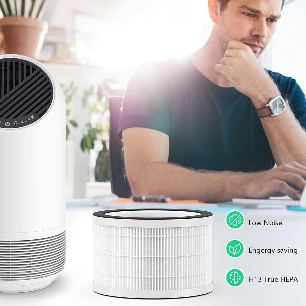 Replacement HEPA Filter for Afloia Fillo, Halo, Also Compatible with Mooka Allo Air Puri-Fier, 3-in-1 H13 True HEPA Filtration, 2 Pack