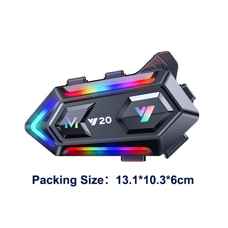 Y20 Motorcycle Helmet Bluetooth Headset Motorcycle Waterproof Helmet Stereo Rgb Earphone Speaker Dustproof Noise Canceling