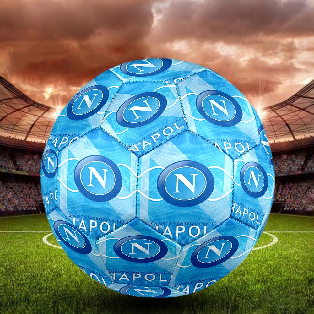 Pallone Calcio a 5 Indoor Napoli FC Taglia 5 Colorato Per Tutte le Età Cucito a Macchina PVC Pronto per la Competizione Resistente Alto Rimbalzo