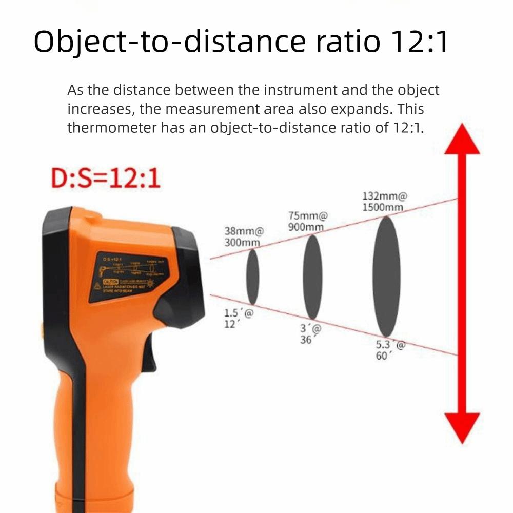 -50℃ To 400/600℃ Digital Temperature Meter Non-Contact Laser Pyrometer  For Home