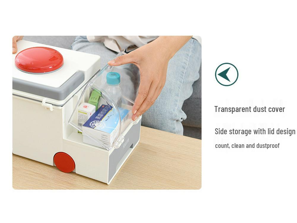 Large Portable Plastic Medicine Storage Box for Household Use
