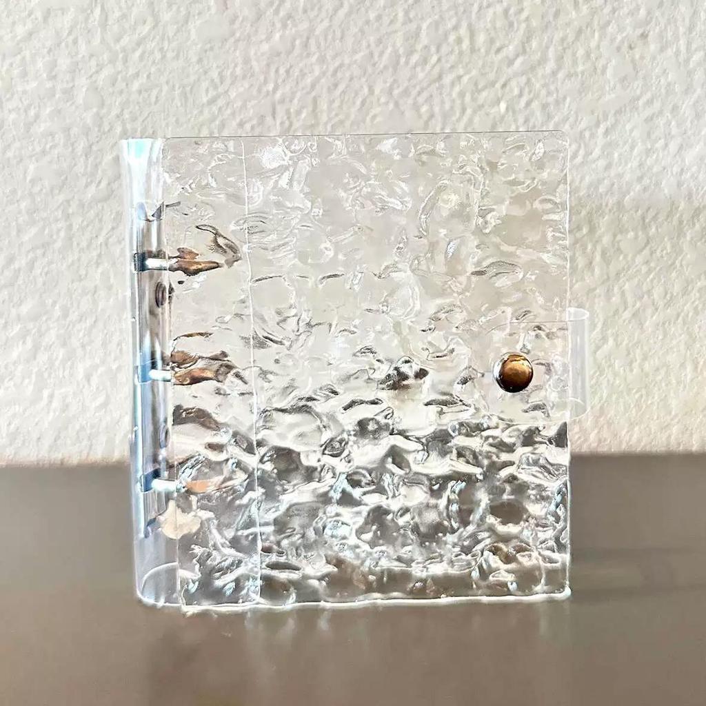 Crystal Ripple Acrylic Card Binder: Portable 3-Inch One-Pocket Polaroid Album