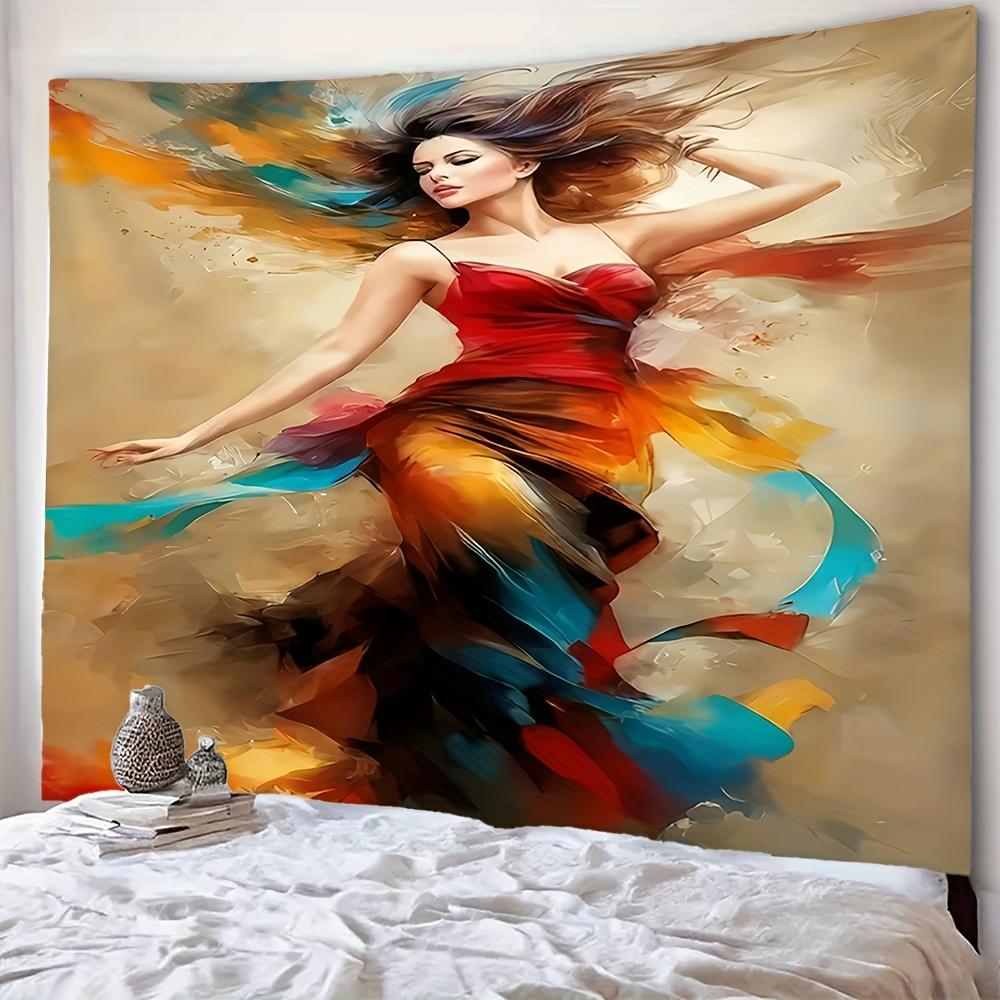 Bohemianstyle lady Digital printing polyester wall tapestry suitable for use in living rooms bedrooms offices bars party