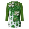 Women's  St. Patrick's Day Print Round Neck Three-Quarter Sleeve Top