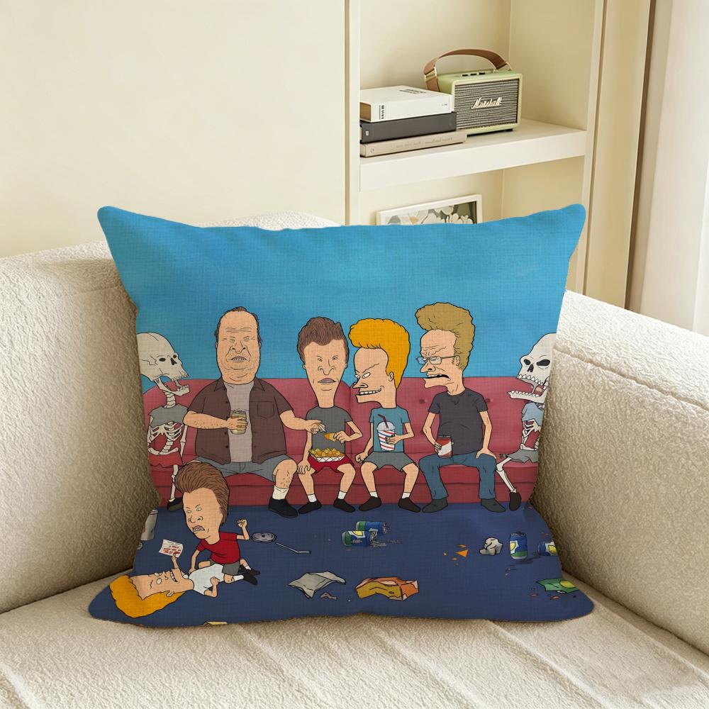 B-Beavis And Butt-Head Kissenbezug Natürliches Leinen Kissenbezug Set, All-In-One Dekoration Für Sofa, Schlafzimmer & Stuhl