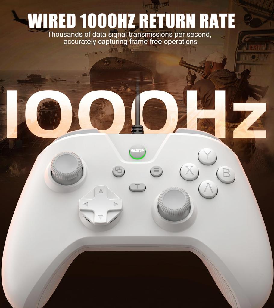 arVin Wired Gaming Controller with Features Stick Trigger Vibration Turbo and 1000Hz Polling Rate (Compatible PC, PS4, PS3, Switch, Android) - Joy,