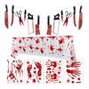 Halloween Decoration Blood Knife Pulling Flag Broken Hands And Feet Pull Flower Blood Handprint Cordon Bat Pulling Flag Banner Blood Halloween