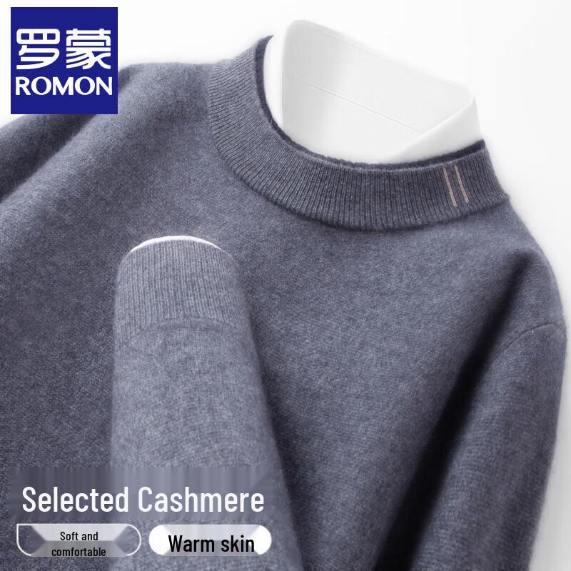 Romon Men s Cashmere Blend Double-Layer Crewneck Sweater 165/M