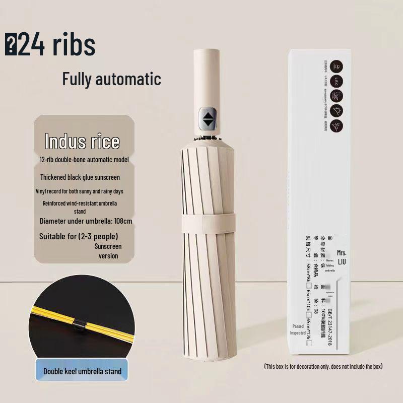 Q Fully Automatic Extra-Large Umbrella: Sun & Rain Dual Use, Reinforced Anti-UV Sunshade for Men & Women.