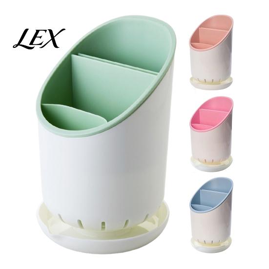 Split Cutlery Storage Box Multi-compartment Draining Chopstick Holder, Plastic Utensil Organizer with Drain Hollow Bottom Drainer Tray, Compact Large