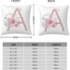 Alphabet A Throw Pillow Covers, 18" X 18" Pink Floral Monogrammed Pillow Cases - Letter A Pillow Covers - Initial Pillow Cover - Soft Square Cushion
