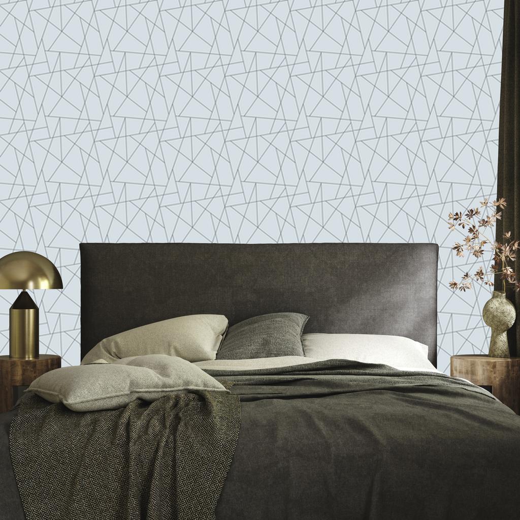 Wallpaper Geometric pattern light gray, fine detail 50x1000