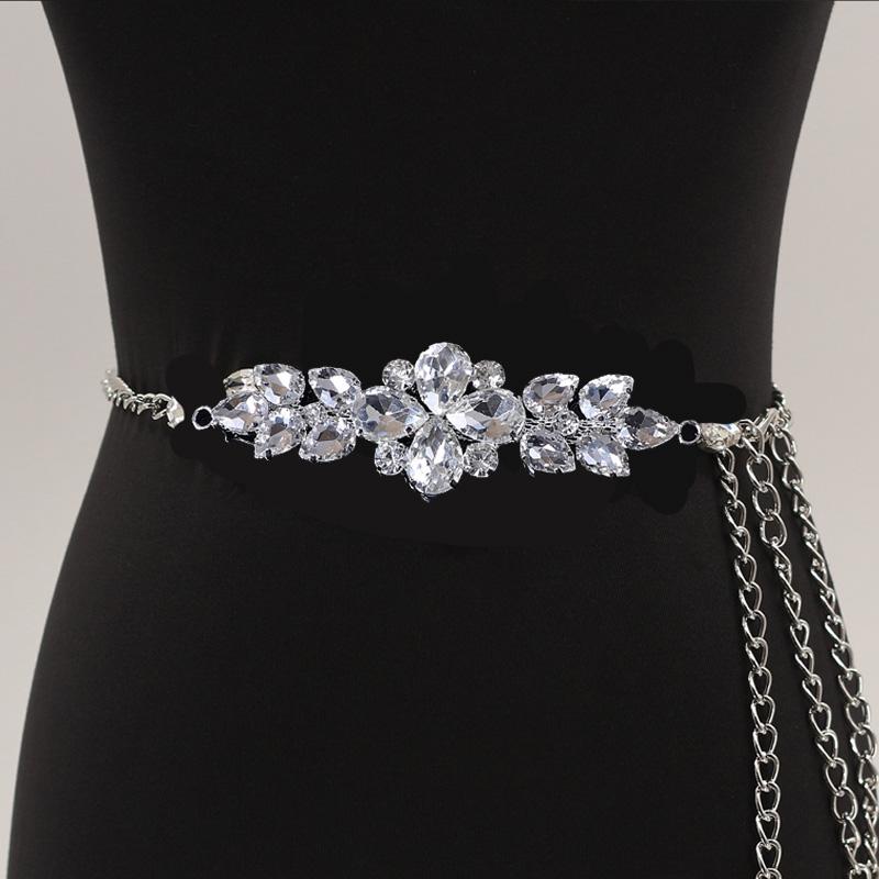 1PC Sew-On Trim DIY Marquise Teardrop & Round for Clothes Shoes Bags Belt Sash Appliques Glitter Wedding Dress Rhinestone Chain