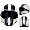Retro Fiberglass Full Face Helmet for Motorcycles - Unisex Pig Nose Design, Small Shell for Harley Cruiser American Bikes