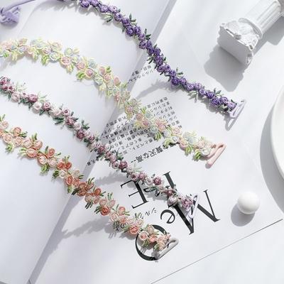 1 Pair Anti-slip Shoulder Straps Elastic Lingerie Strap Belt Floral Bra Straps  Wedding Party Dress