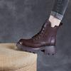 Women's New Autumn-winter Vintage Short Boots with Thick Soles, Casual Mid-calf Shoes, Single Boots