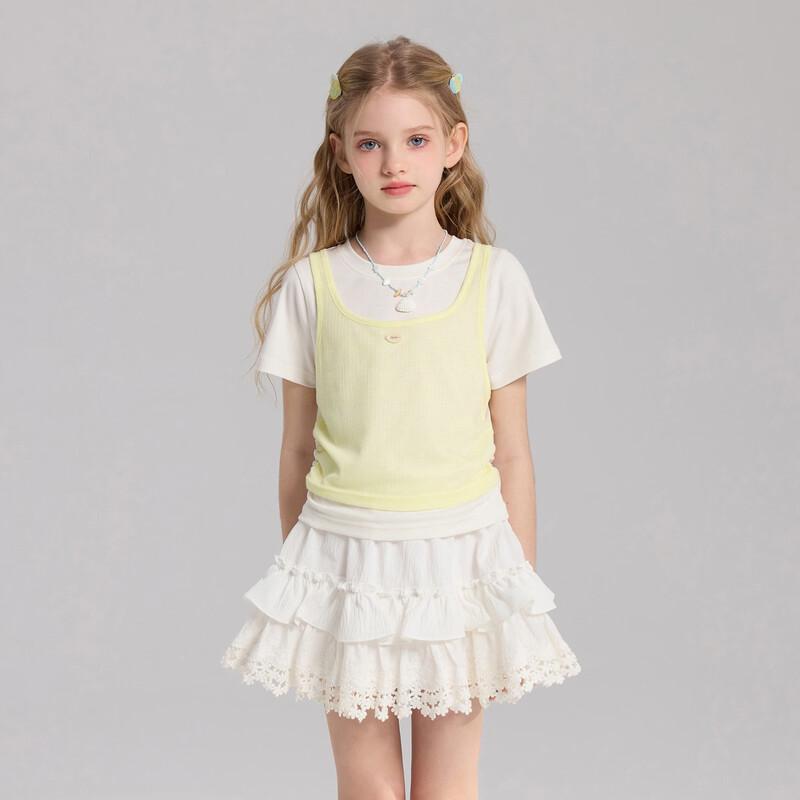 Zhimu Girls' Faux Layered Short Sleeve T-Shirt