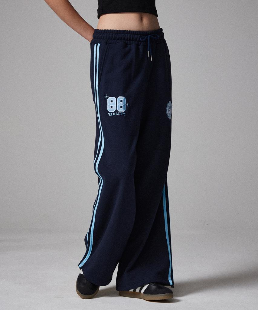 AWESOME STUDIO Line Color Block Two-Way Jogger Pants Dark Navy