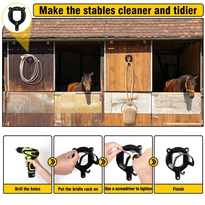 4pcs Heavy Type Alloys Stable Hook Horse Bridle Rack Bracket Bridle Hook for Horse Tacks Equipment and Barn Organization