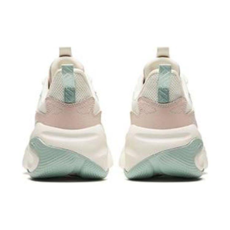 Anta Lightweight Comfortable Shock Absorbing Durable Low Top Casual Shoes Women Sneaker White Green 122418813-2