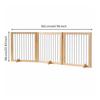 Freestanding Wooden Pet Gate with Folding Panels for Indoor Doorways
