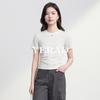 Yalida waist cinched shoulder fashionable and simple short sleeved top T-shirt