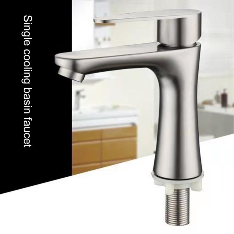 Modern Single Cold Water Faucet for Bathroom Sinks Food Grade Steel Cold Water Faucet Single Cold Tap Quick Installation