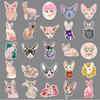 Sphinx Hairless Cat Waterproof Stickers - 50 Cartoon Sheets for Phone and Suitcase Decoration