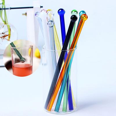 8 Stück Strohhalme aus Borosilikatglas, wiederverwendbare Smoothie-Strohhalme, leicht zu reinigende Trinkhalme aus farbigem Glas für Milchshakes