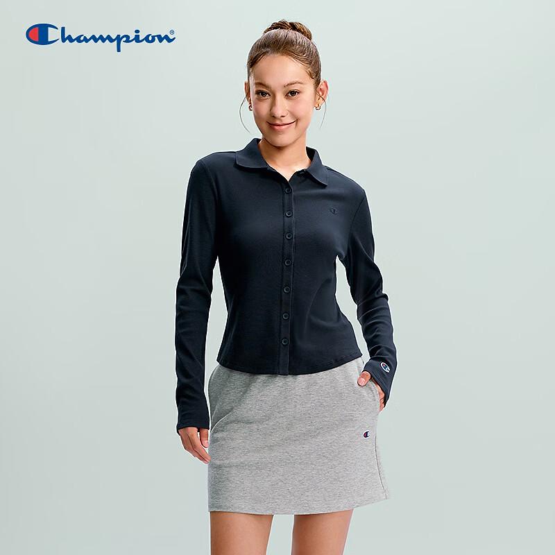 Champion Women s Long-Sleeve Slim-Fit Polo Shirt L