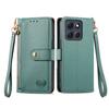 For Motorola Moto G86 5G Case RFID Blocking Zipper Pocket Leather Wallet Phone Cover with Strap