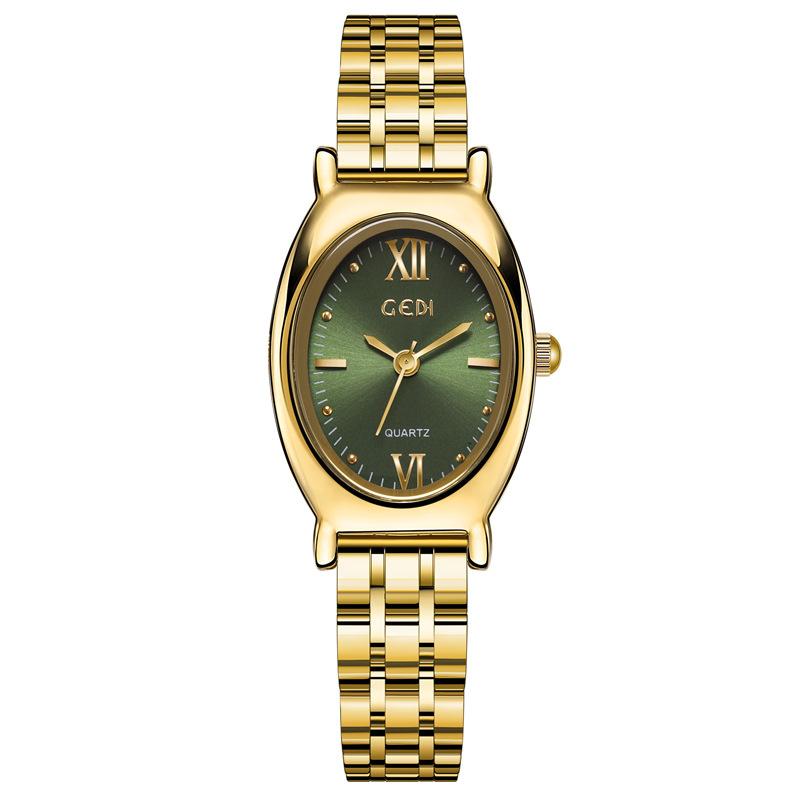 High-Value Steel Belt Women'S Watch Light Luxury Niche Oval Waterproof Watch Women'S Medieval Quartz Watch